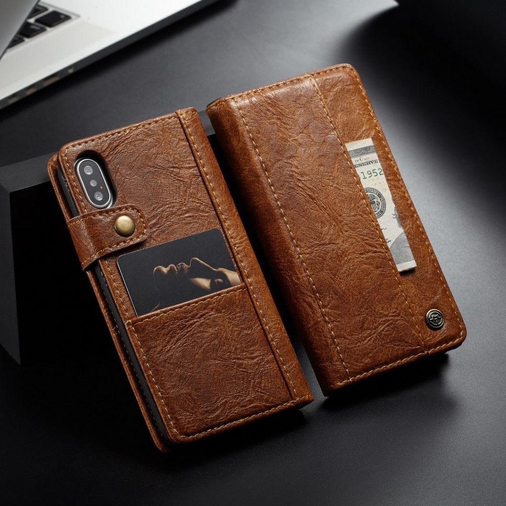 CaseMe Vintage Wallet (iPhone Xs Max) - Brun