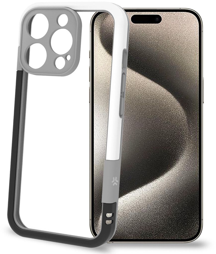Celly Bumper (iPhone 16 Pro) - Svart/hvit