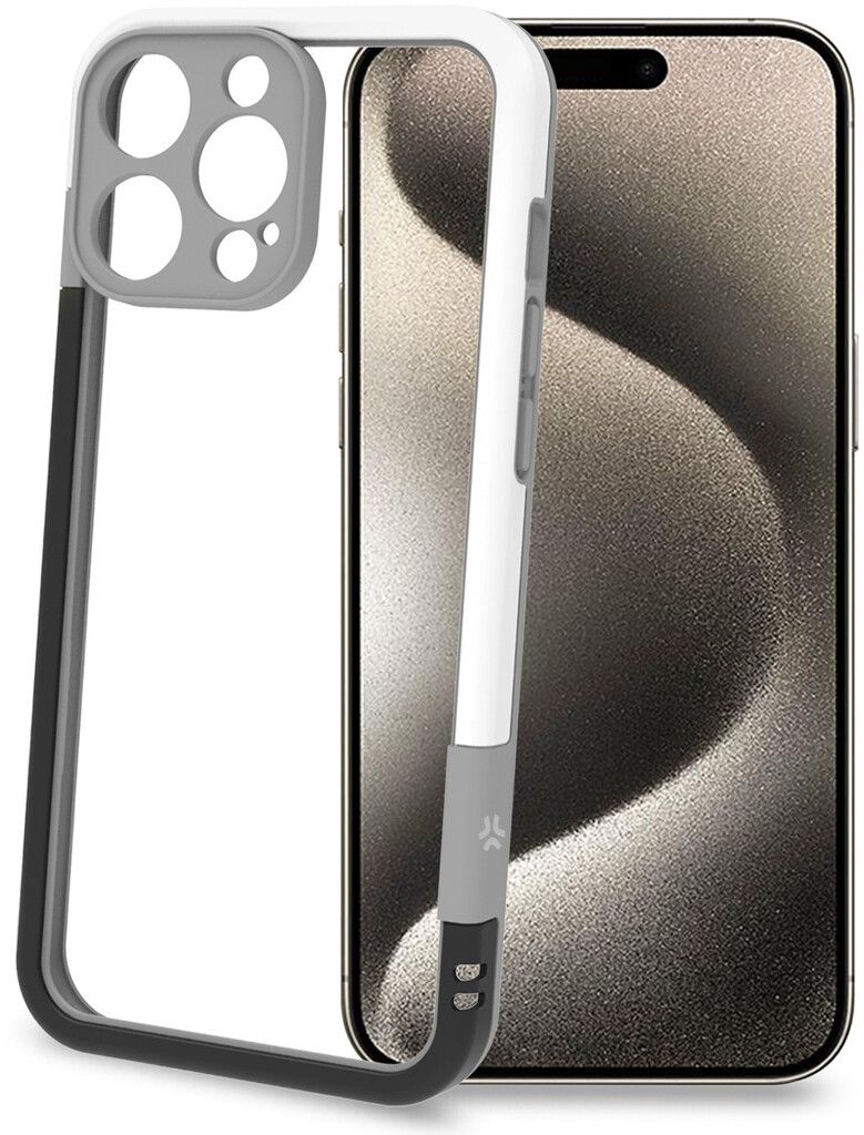 Celly Bumper (iPhone 16 Pro Max) - Svart/hvit