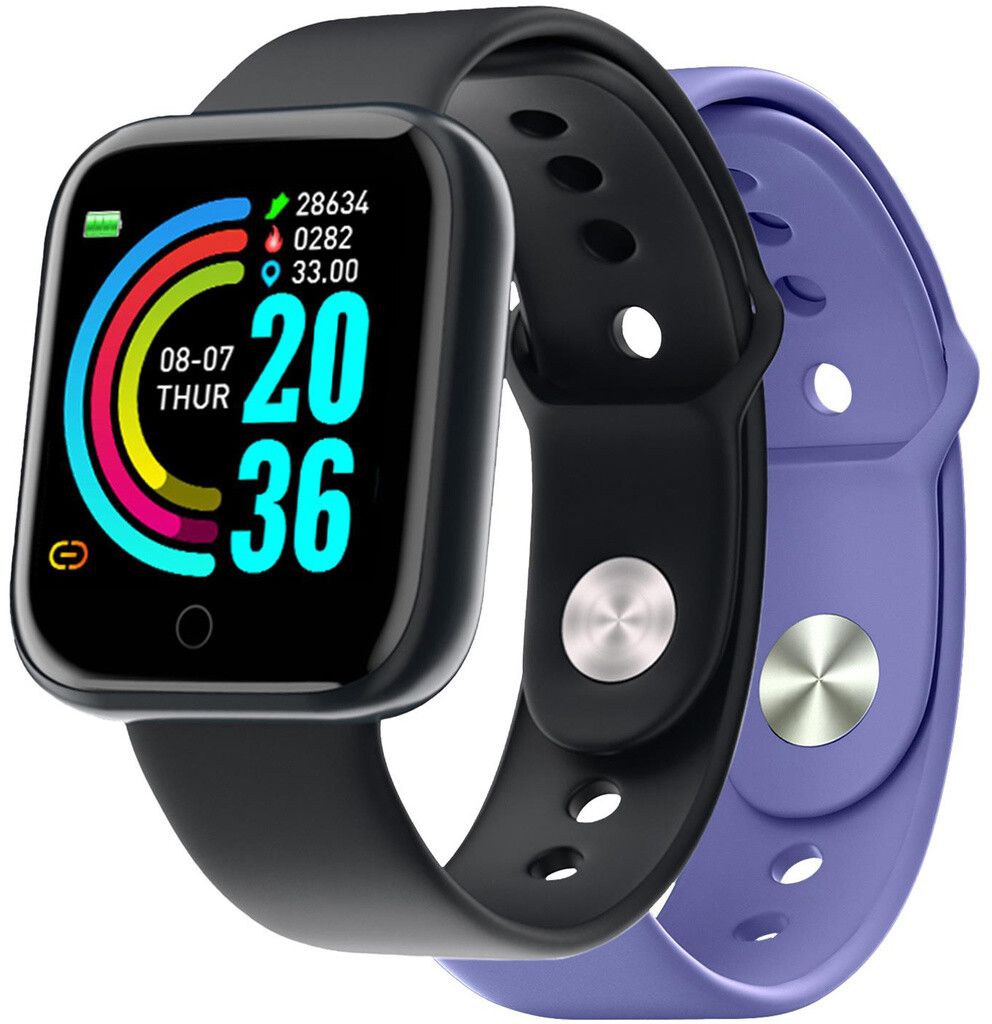 Celly TrainerBeat Smartwatch (2 armbånd) - Svart + lilla