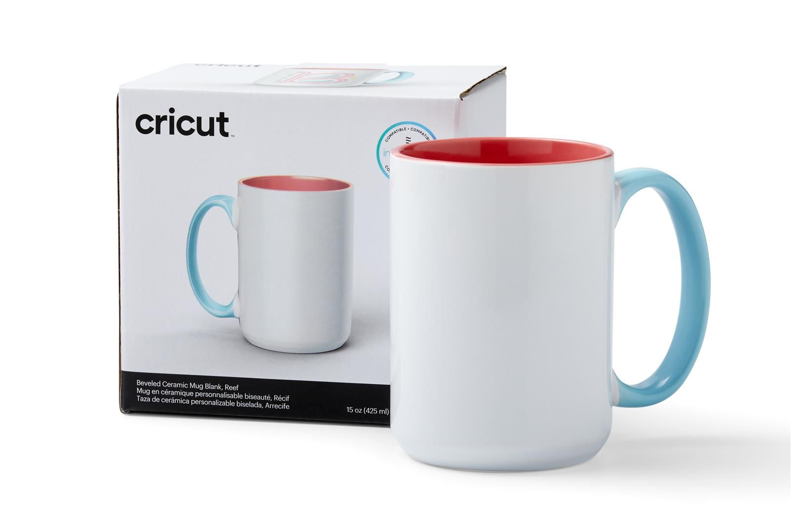 Cricut keramisk krus Blank (440 ml) - Vit/röd/blå