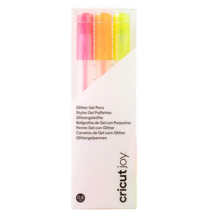 Cricut Joy Glitter Gel Penner 0,8 mm 3-pakning - Rosa/orange/gul