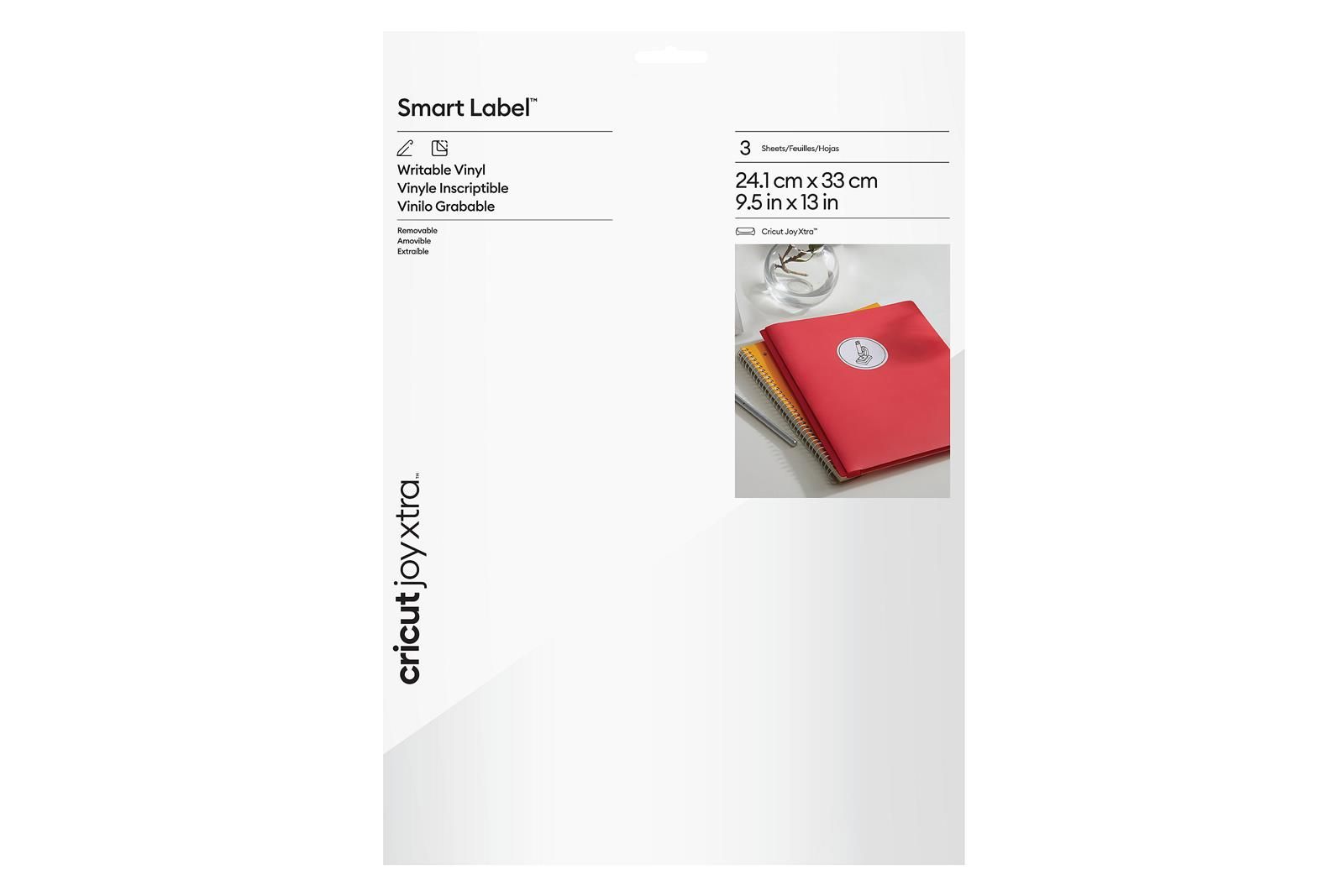 Cricut Joy Xtra Smart Label Skrivbar Vinyl Avtakbar - 3-pakning