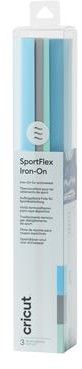 Cricut SportFlex Iron-On 20 x 30 cm 3-pack prøvetaker - Spa-dag (blå/grå/grønn)