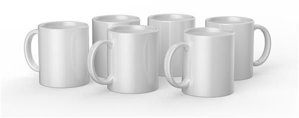 Cricut hvit krus (350 ml) - 6-pakning