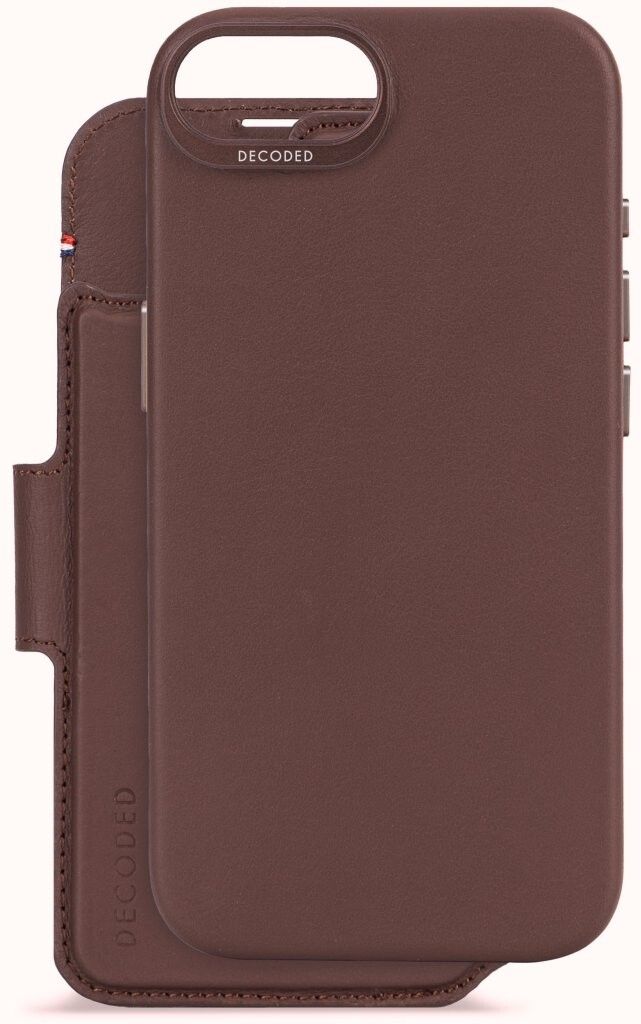 Decoded avtakbar lommebok (iPhone 16e) - Brun