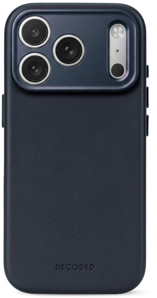 Decoded Leather Back Cover MagSafe (iPhone 17 Pro/18 Pro) - Mörkblå