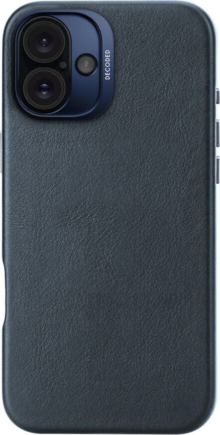 Decoded lærveske (iPhone 16 Plus) - Blå
