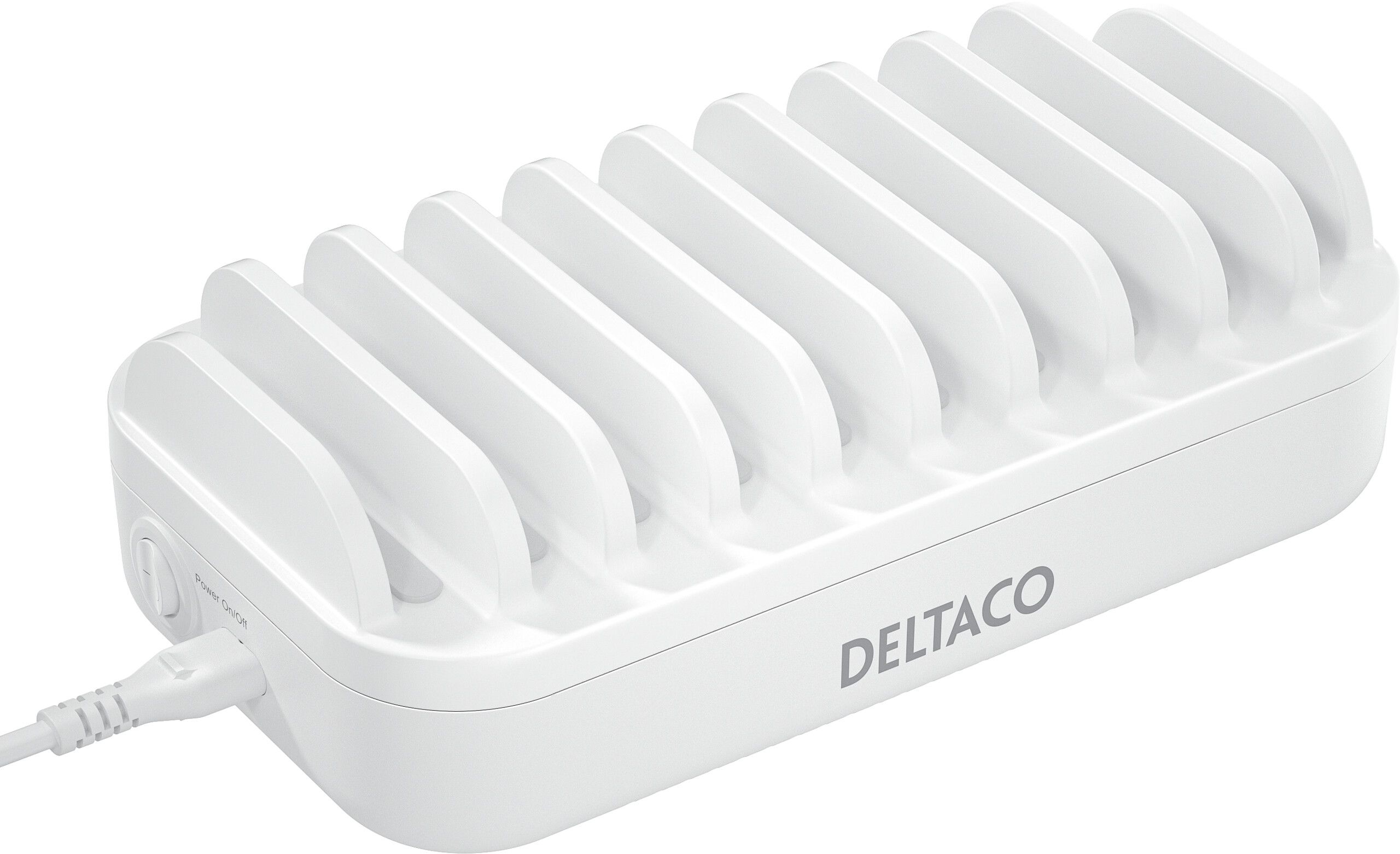 Deltaco 10 Portars USB-laddningsstation - år