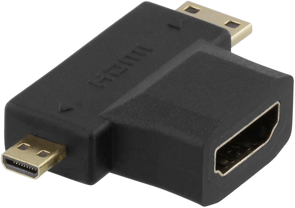 Deltaco HDMI-adapter - HDMI til Mini -HDMI og Micro-HDMI
