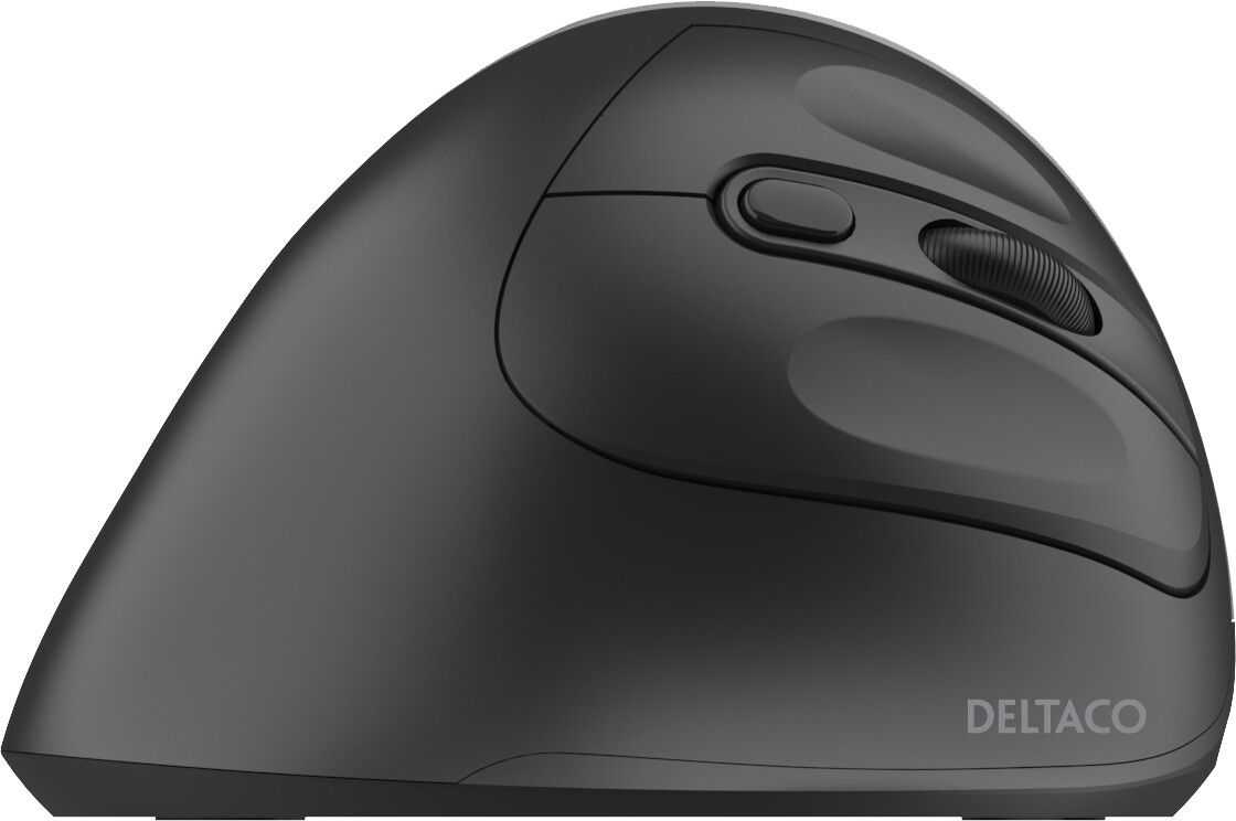 Deltaco Silent Wireless Vertical mouse 4 buttons 1000-16 - Ergonomisk mus - 4 - Svart