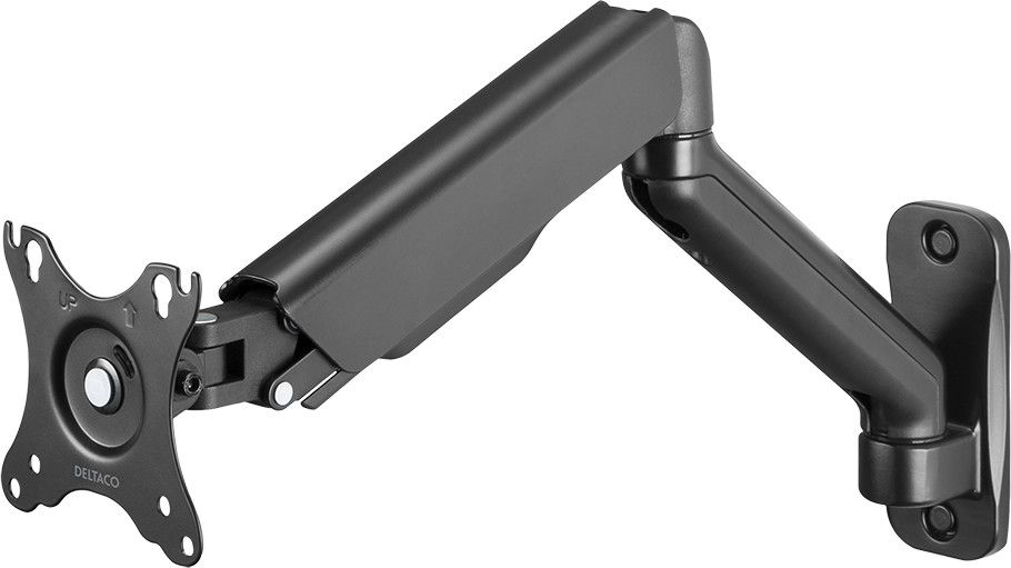 DELTACO Office ARM-0360 - Monteringssett (gassfjær, leddarm) - for LCD-skjerm - stål, plastikk, aluminium - matt svart - skjermstørrelse: 17-32 - veggmonterbar