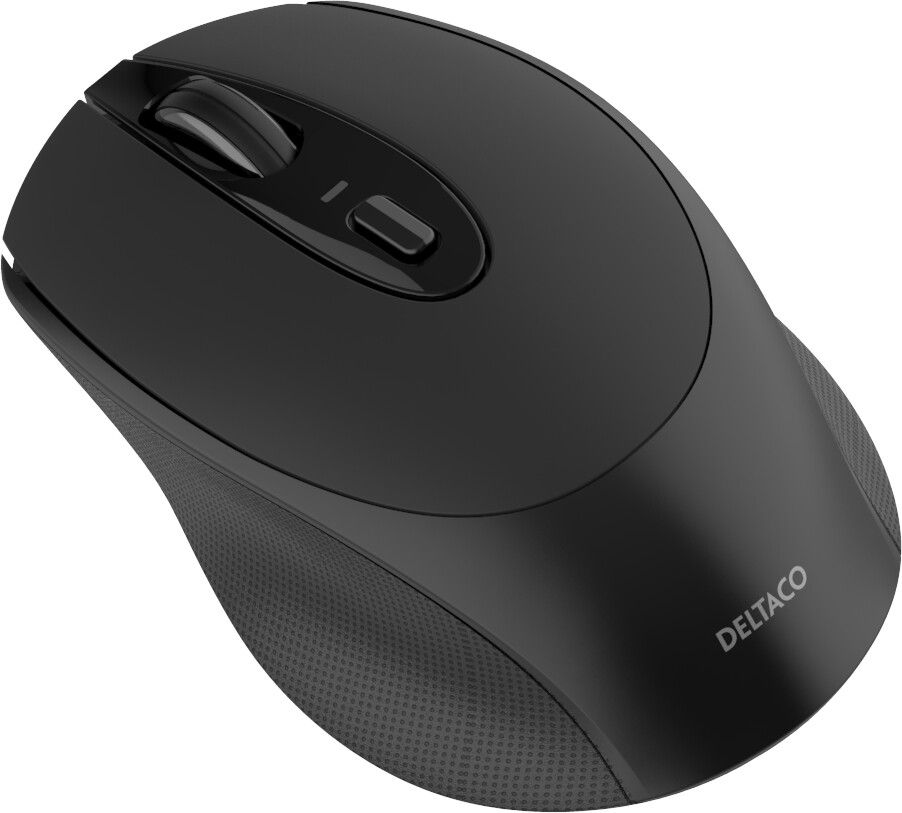 Deltaco Wireless office silent mouse USB receiver - Mus - Optisk - 4 - Grå