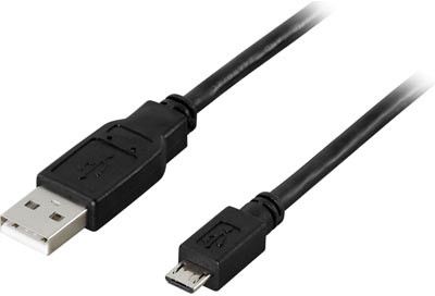 Deltaco USB-A til MicroUSB-kabel  - Svart 0,5 meter