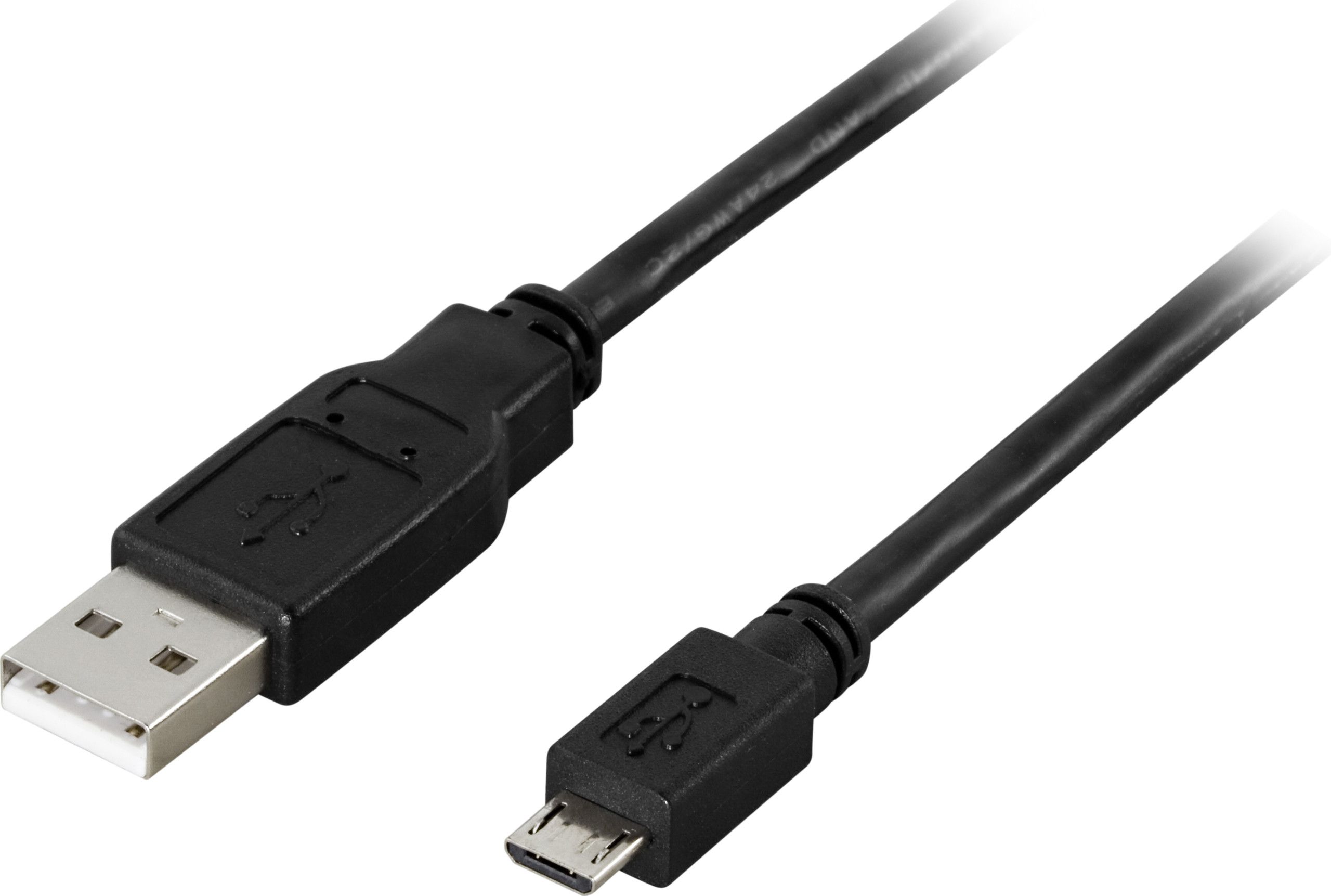 Deltaco USB-A til MicroUSB-kabel  - Svart 0,25 meter