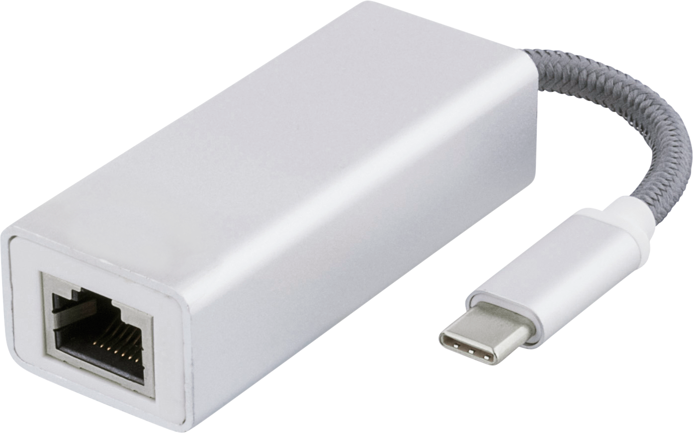 Deltaco USB C Network Adapter Gigabit RJ45 white