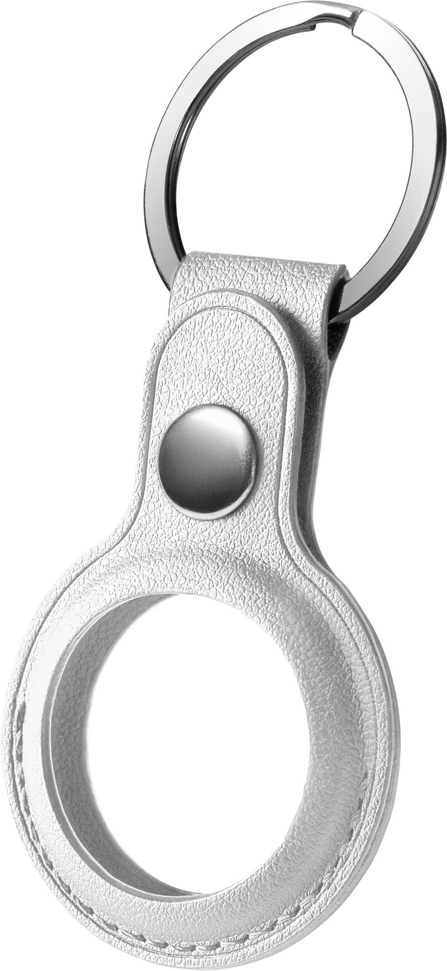 Deltaco Vegan Leather Keychain Case (AirTag) - Hvit