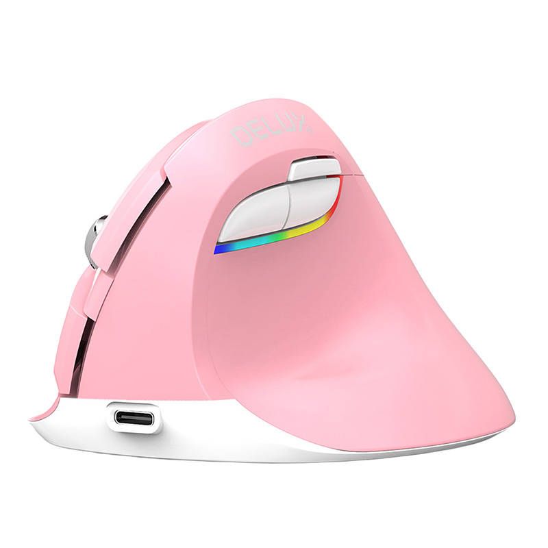 Delux M618Mini Vertical Mouse - Rosa