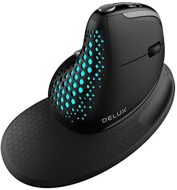 Delux Seeker vertikal mus - Svart