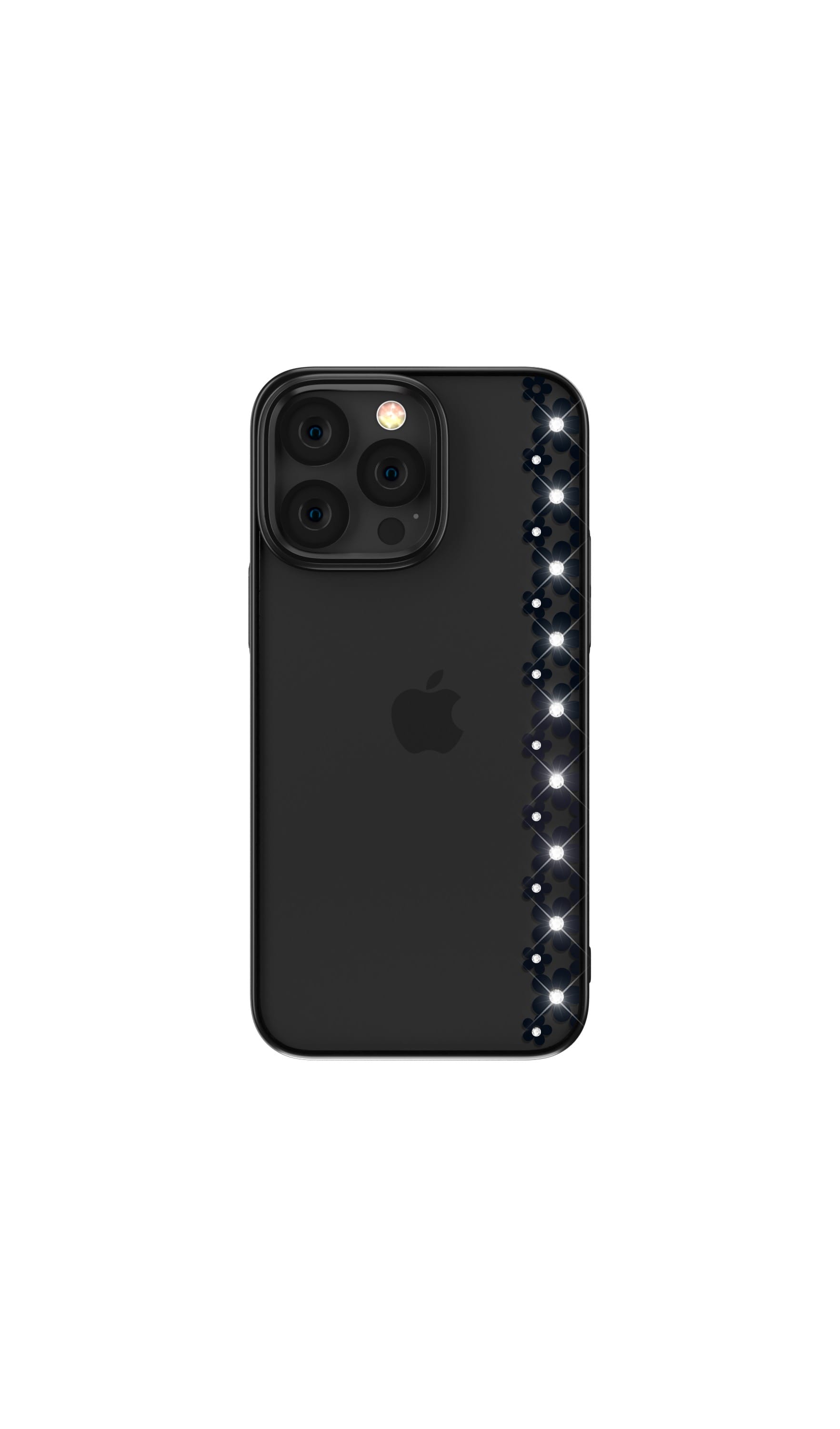 Devia Clover Glitter-deksel (iPhone 14 Pro Max) - Svart
