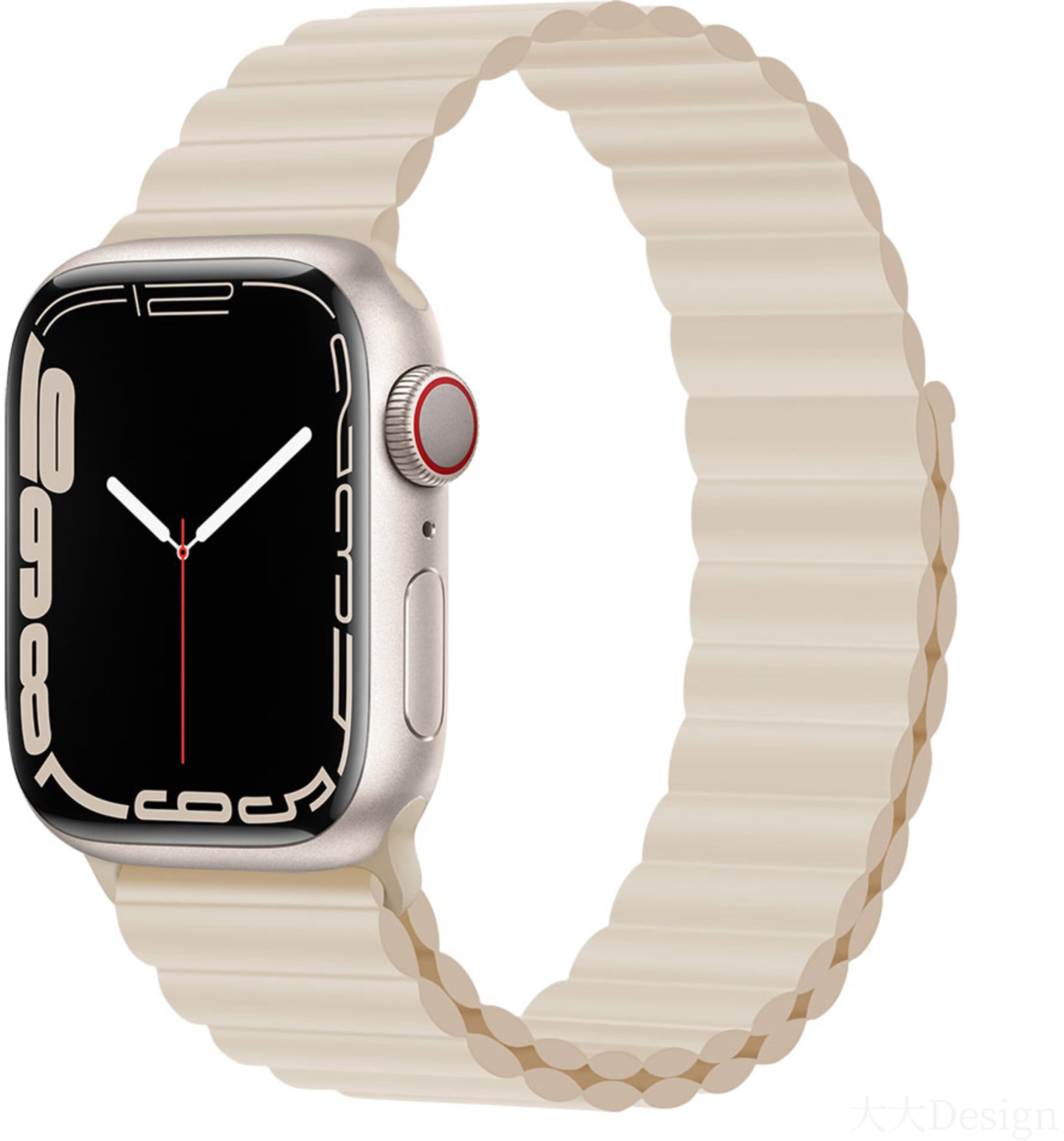 Devia Sport3 Silicone Magnet Watch Band (Watch 42/41/40/38mm) - Ljusbeige