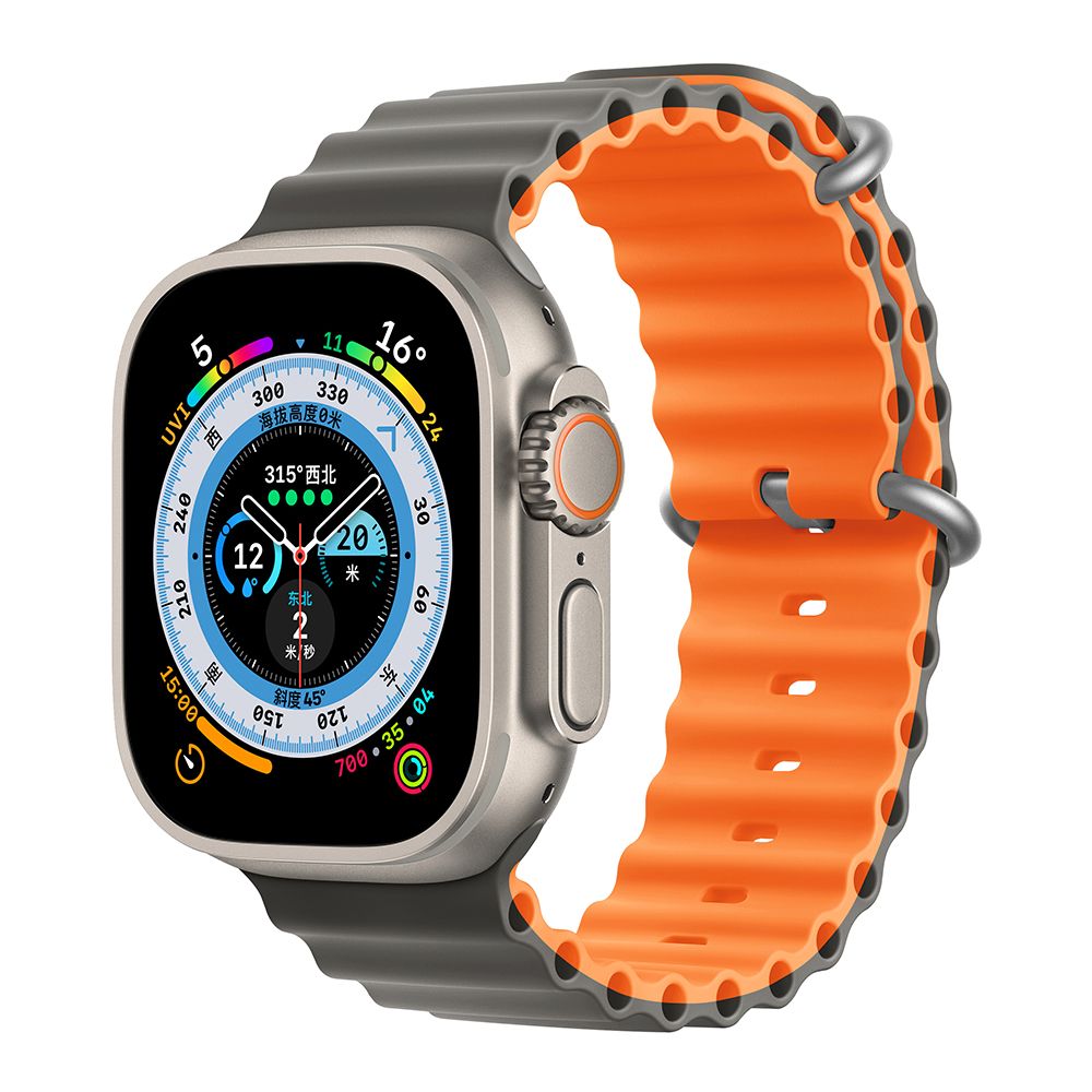 Devia Sport6 Silicone Two-tone Watch Band (Watch 42/41/40/38mm) - Grå /orange