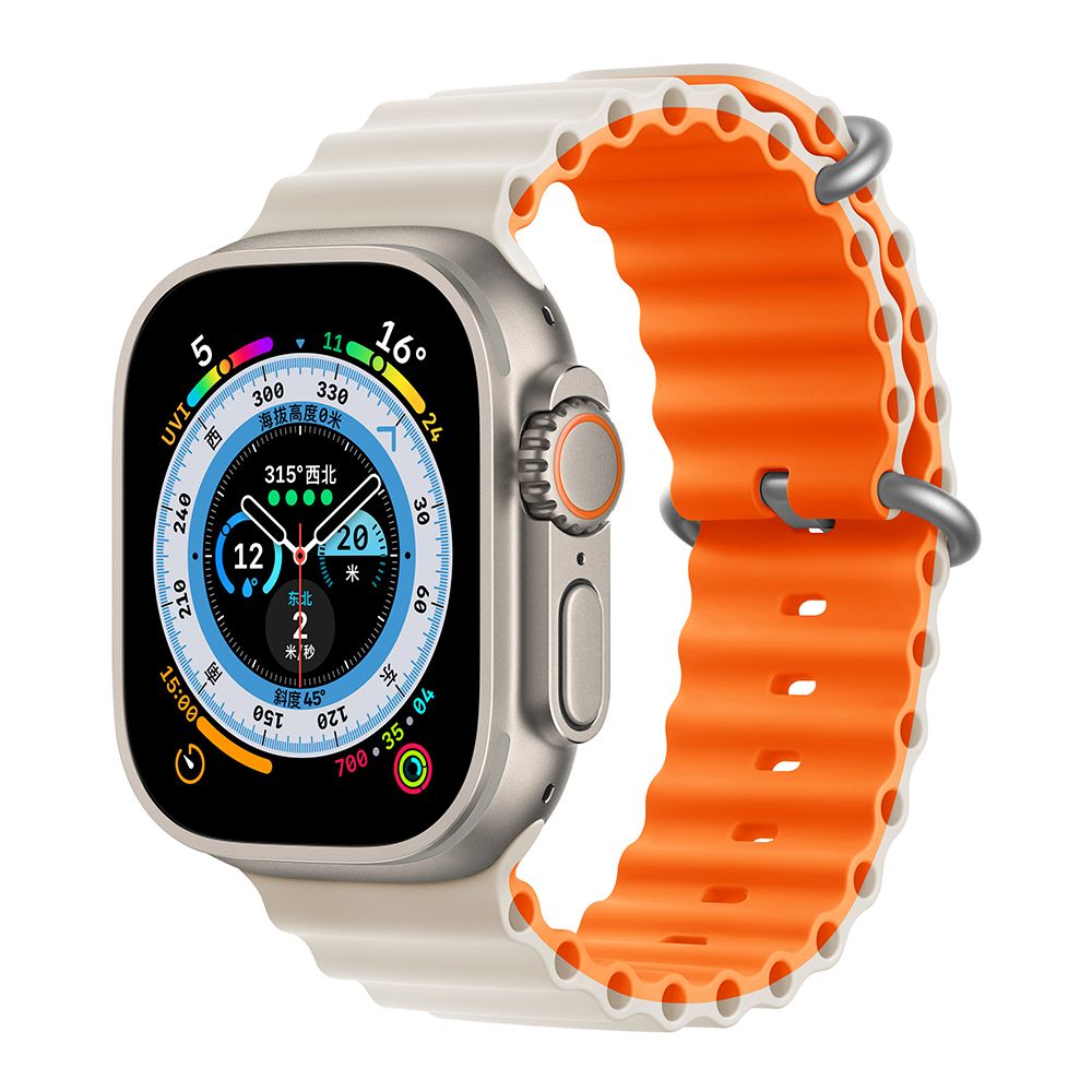 Devia Sport6 Silicone Two-tone Watch Band (Watch 42/41/40/38mm) - Beige/oransje