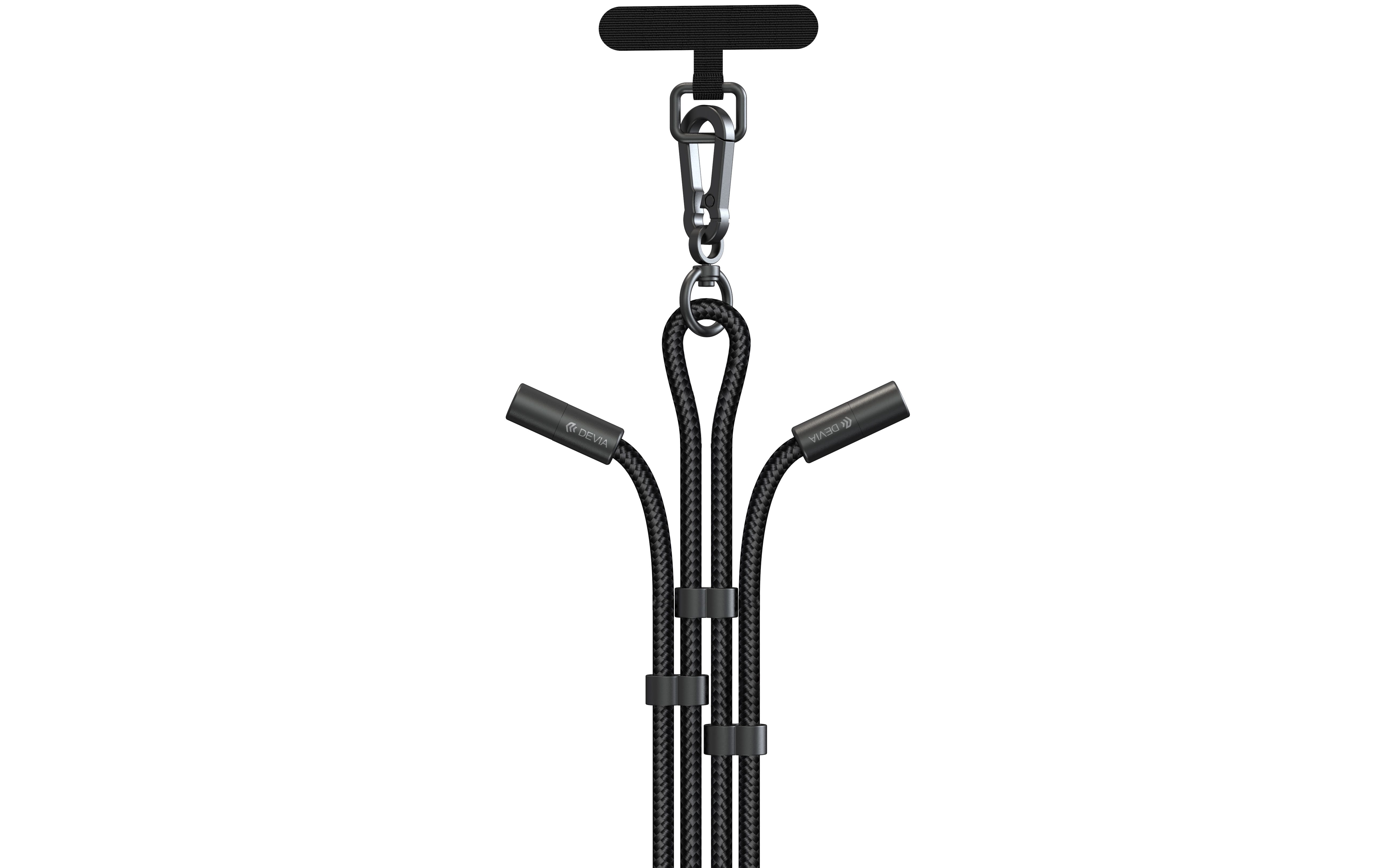 Devia USB-C til USB-C lanyard-kabel - Svart 160 cm
