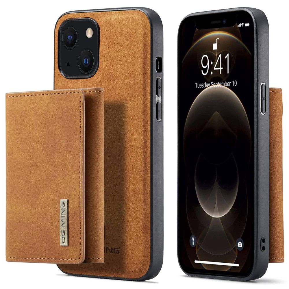 DG Ming M1 2-i-1 lommebok (iPhone 14) - Lysebrun
