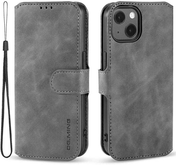 DG Ming Retro Wallet (iPhone 14 Plus) - Grå