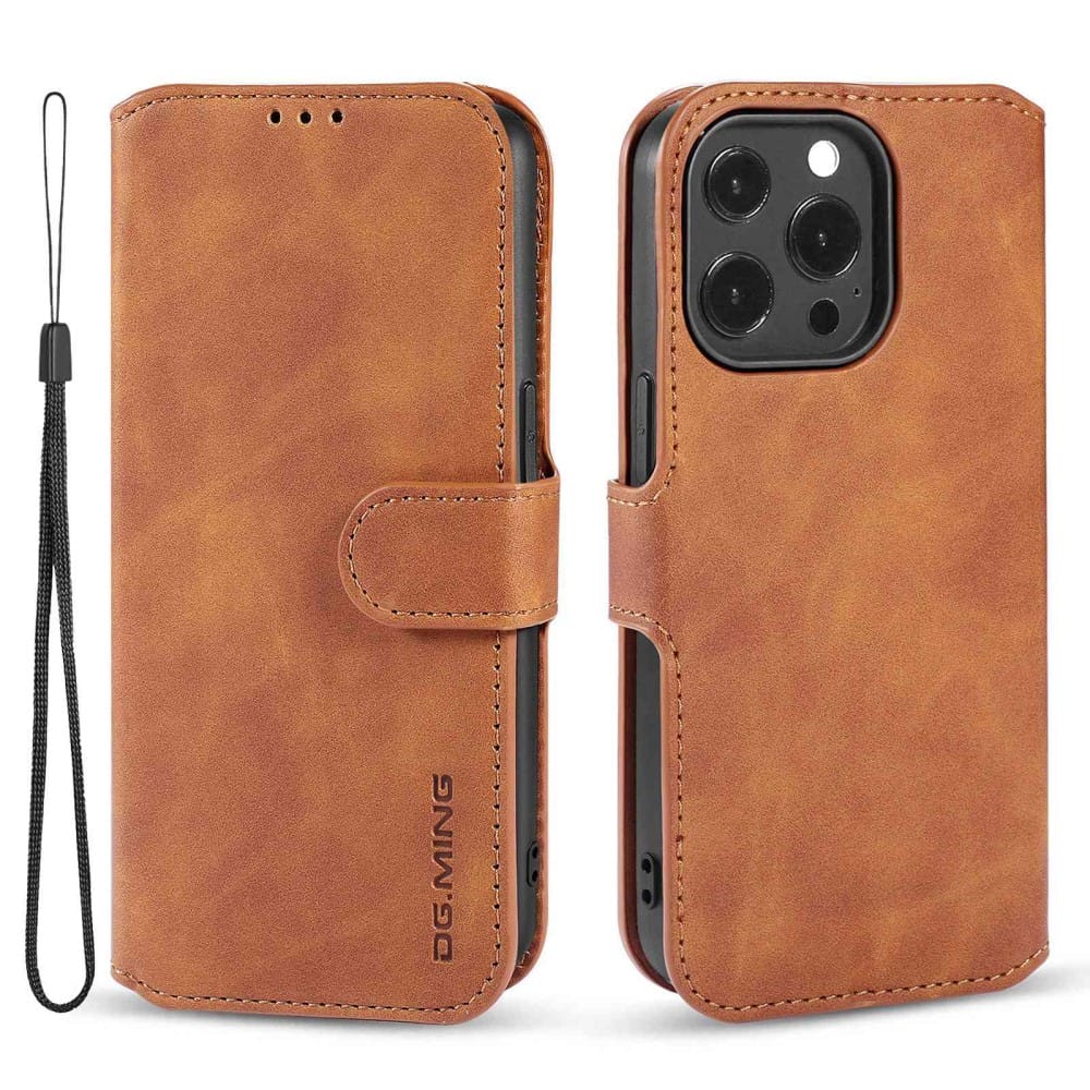DG Ming Retro Wallet (iPhone 14 Pro Max) - Lysebrun