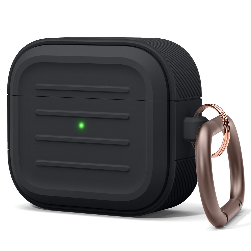 elago - Eske for ladeboks for tådløse ørepropper - premiesilikon - svart - for Apple AirPods (3. generasjon)