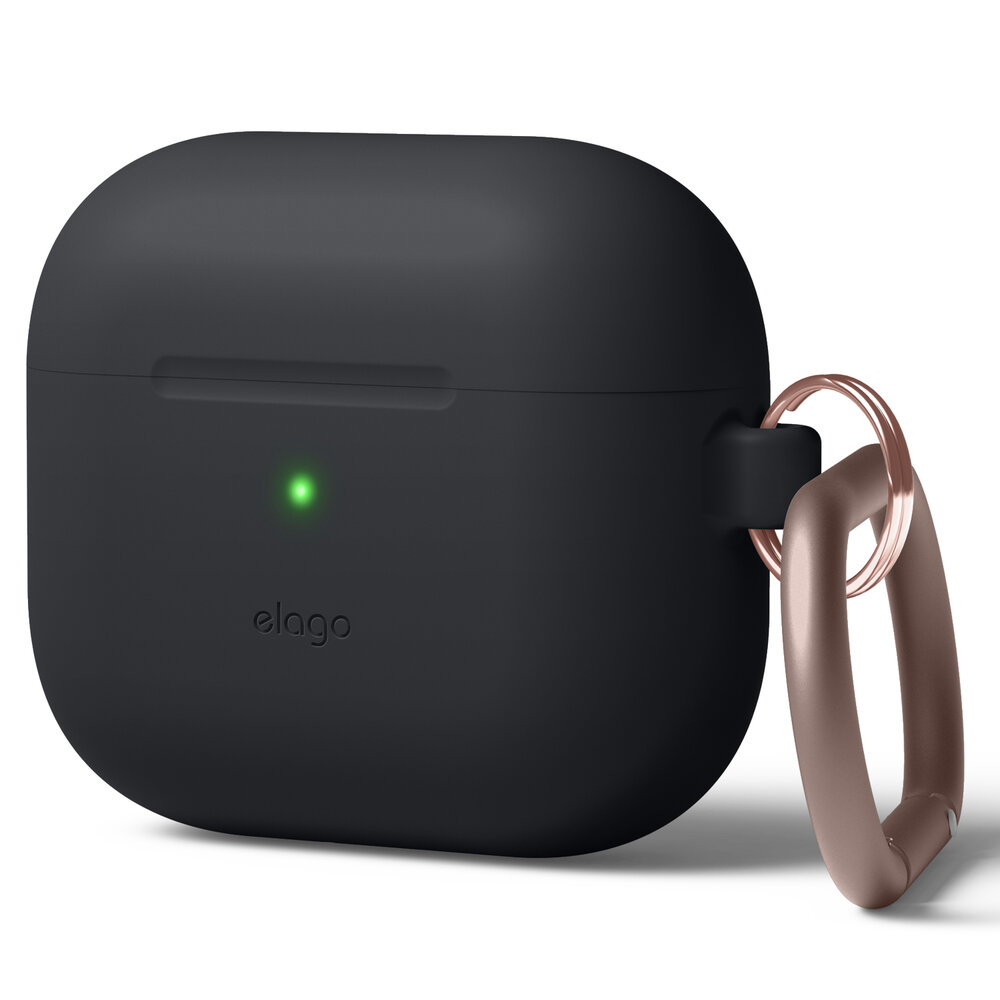 elago - Eske for ladeboks for tådløse ørepropper - premiesilikon - svart - for Apple AirPods (3. generasjon)