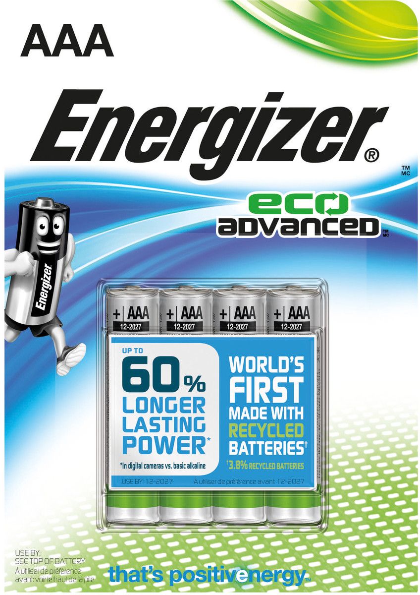 Energizer Eco Advanced Batteri AAA 4pk AA 4pk