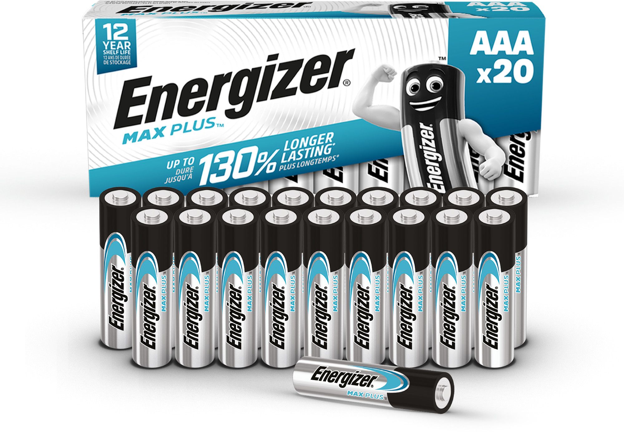 Energizer Max Plus AAA-batterier 20-pakning