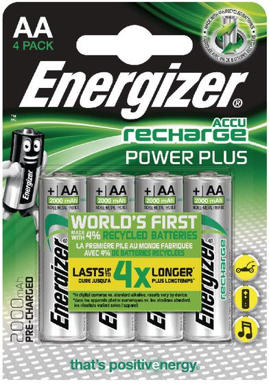 Energizer Batteri Aa/lr6 Oppladbart Nimh 2000 Mah 4-pakning