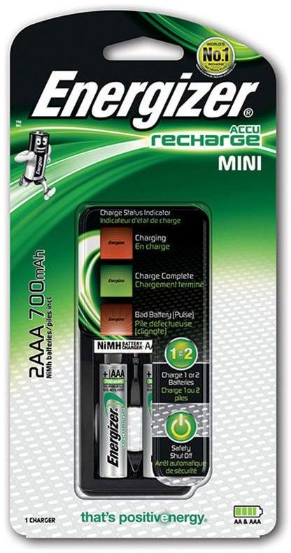 Energizer Recharge Mini + 2x AAA-batterier