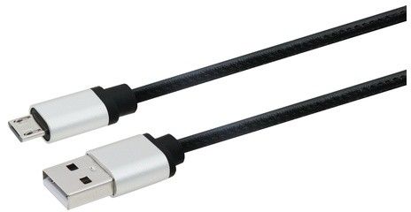 Essentials Leather USB-A to MicroUSB Cable - Brun