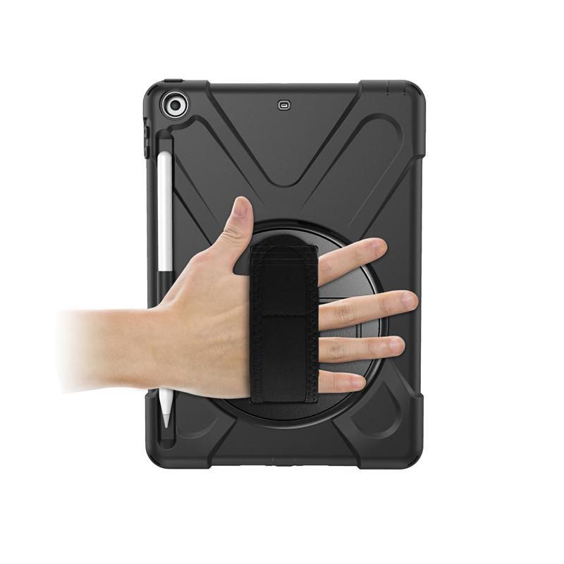 eSTUFF Defender Case - Baksidedeksel for nettbrett - svart - 9.7 - for Apple 9.7-inch iPad (5. generasjon, 6. generasjon)