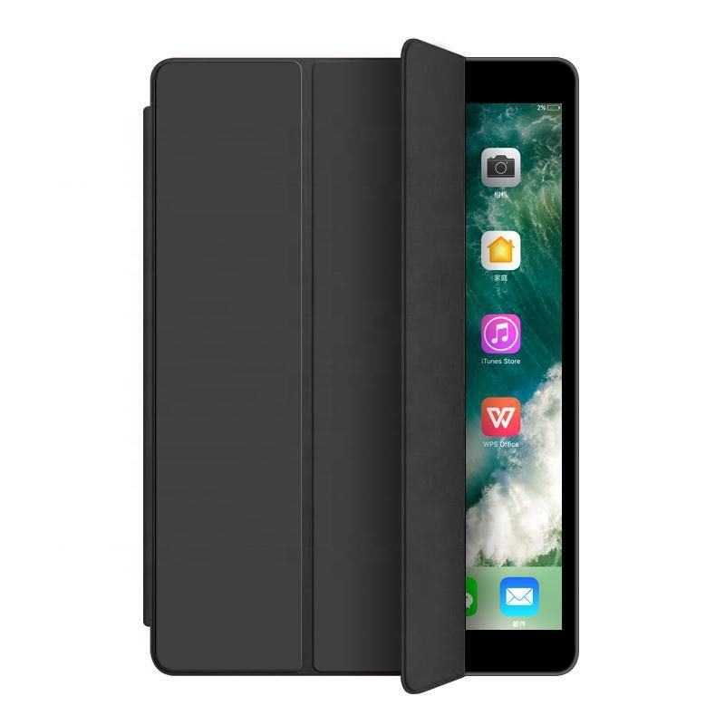 eSTUFF - Skjermdeksel for nettbrett - polyuretanlær, termoplast-polyuretan (TPU) - svart - 10.2 - for Apple 10.2-inch iPad (7. generasjon)