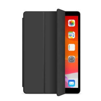 eSTUFF - Skjermdeksel for nettbrett - polyuretanlær, termoplast-polyuretan (TPU) - svart - 9.7 - for Apple iPad Air 2