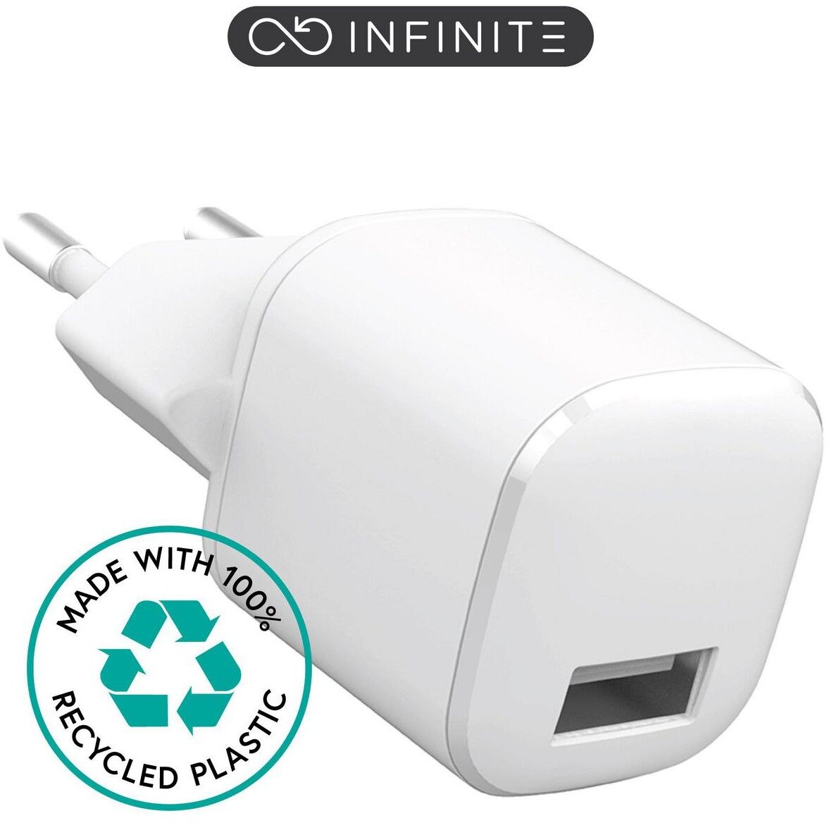eSTUFF INFINITE - Strømadapter - 12 watt - 2.4 A (USB) - hvit