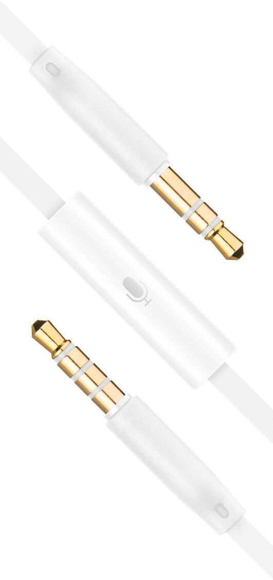 FIXED Audio 2x3.5mm Flat Cable with Microphone 1m White