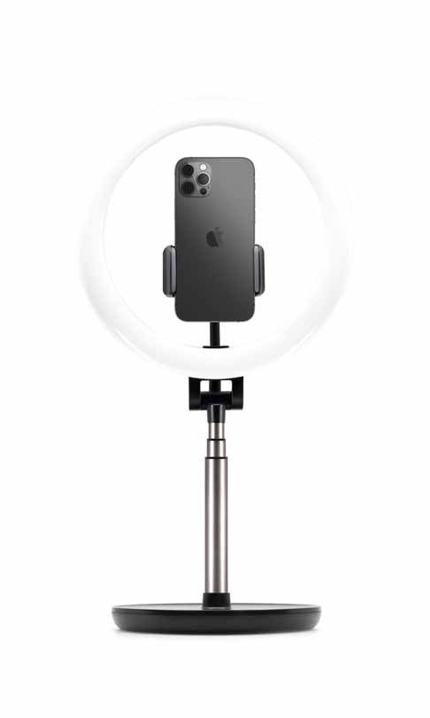 FIXED LED Ring Lite Desktop Phone Tripod Stand Black