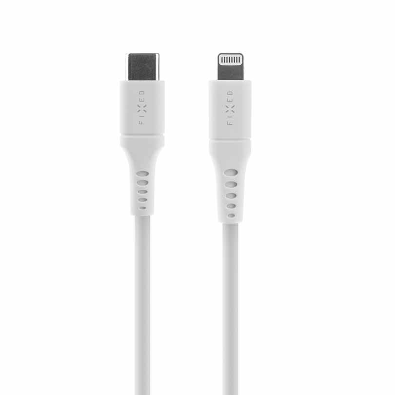 FIXED LIQUID Silicone cable USB-C/Lightning 0.5m White