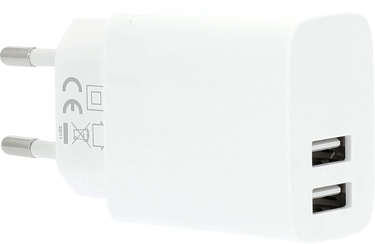 GEAR Charger 220V 2xUSB-A 3.4A White