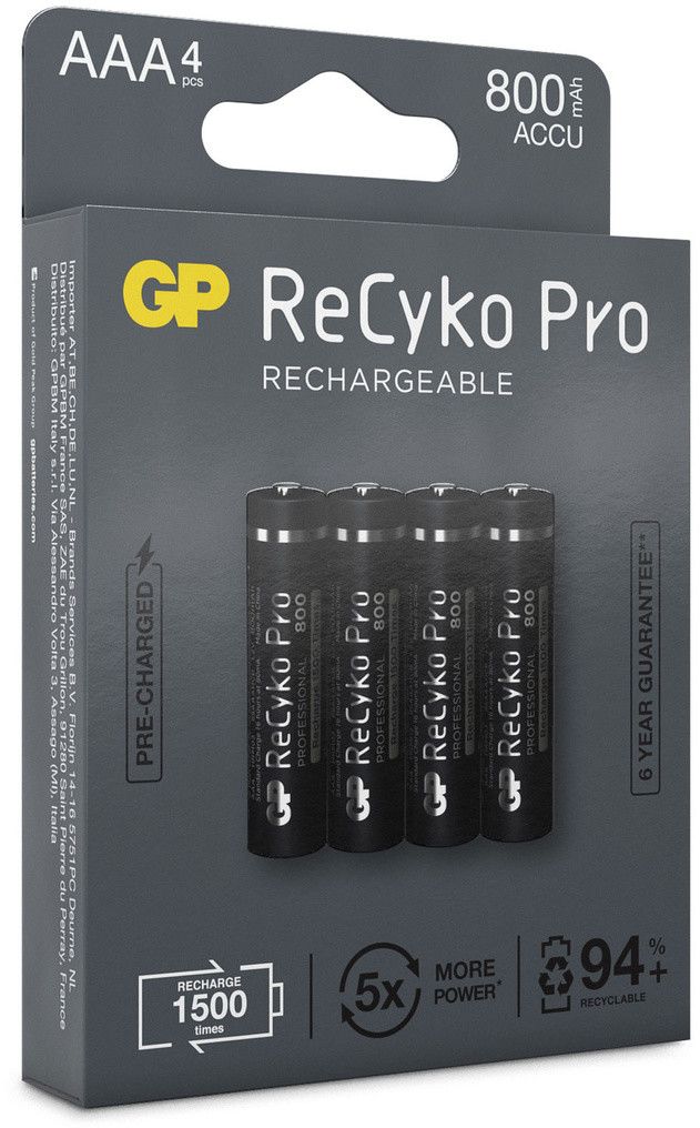 GP ReCyko Pro AAA 800mAh - 4 -pakning