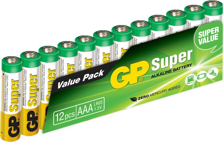 GP Super Alkaline AAA 12-pakning