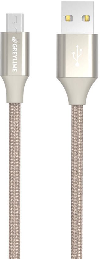GreyLime flettet USB-A til MicroUSB-kabel - Beige
