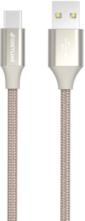 GreyLime flettet USB-A til USB-C-kabel - Beige 2 meter